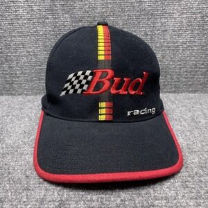 Vintage Budweiser Racing Hat Adjustable Embroidered Cap Logo Athletic Snapback